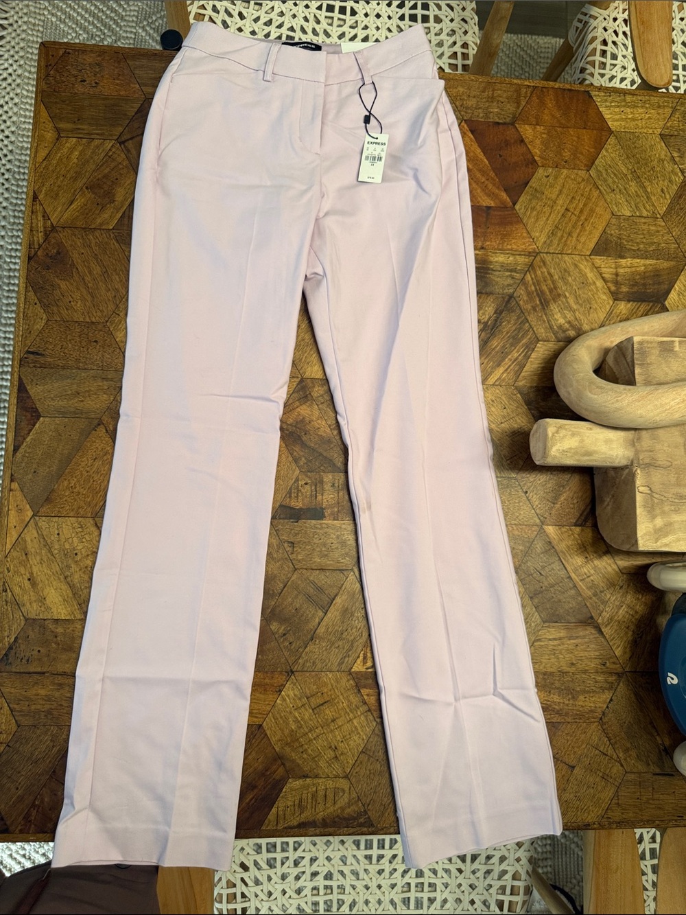 Express Pale Pink Wide-Leg Dress Pants